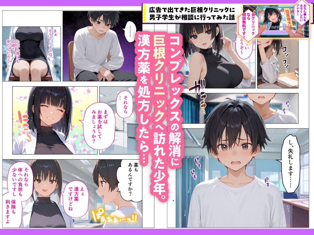 広告で出てきた巨根クリニックに男子学生が相談に行ってみた話02