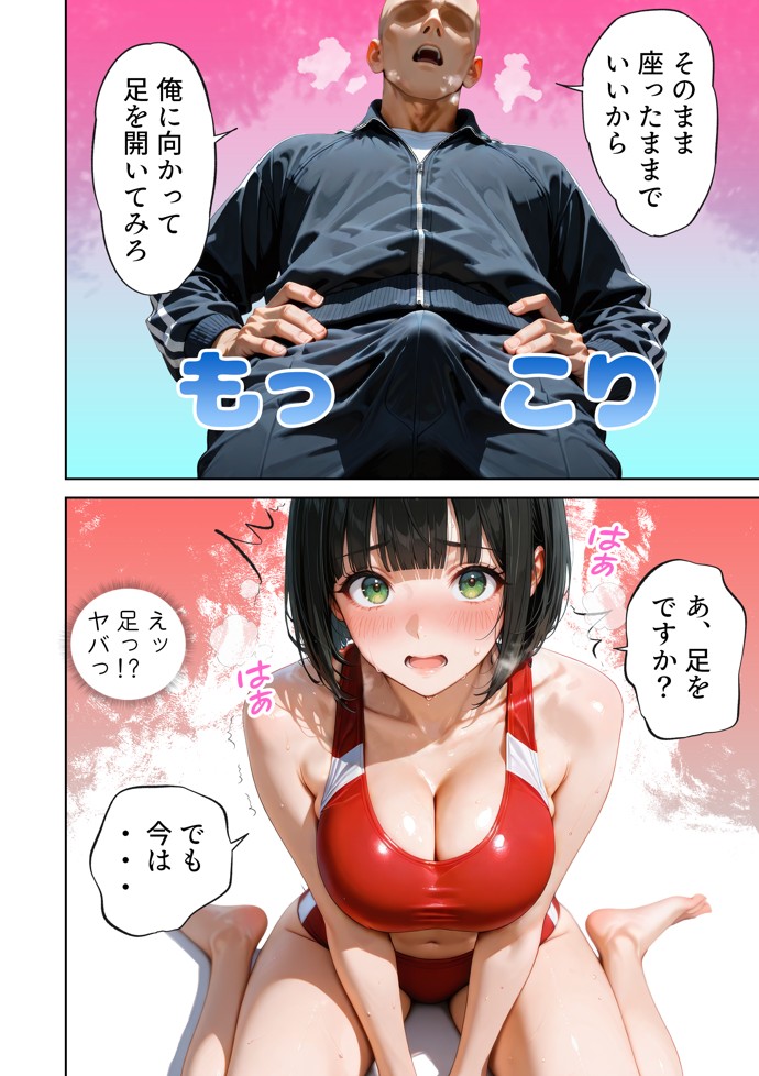巨乳が暴れて走れませんッ！ 補欠落ちした陸上部元エースがコーチに秘密の特訓を指導してもらう話74