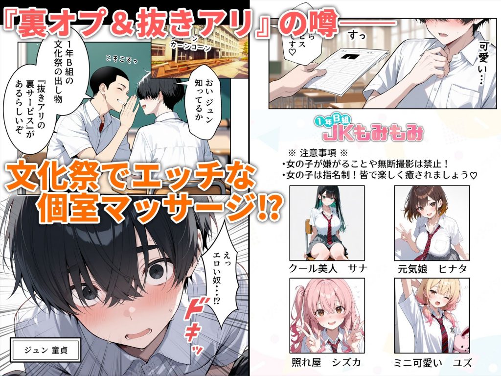 文化祭えっち JKの個室マッサージ喫茶で裏オプ甘々SEX(はーと)2
