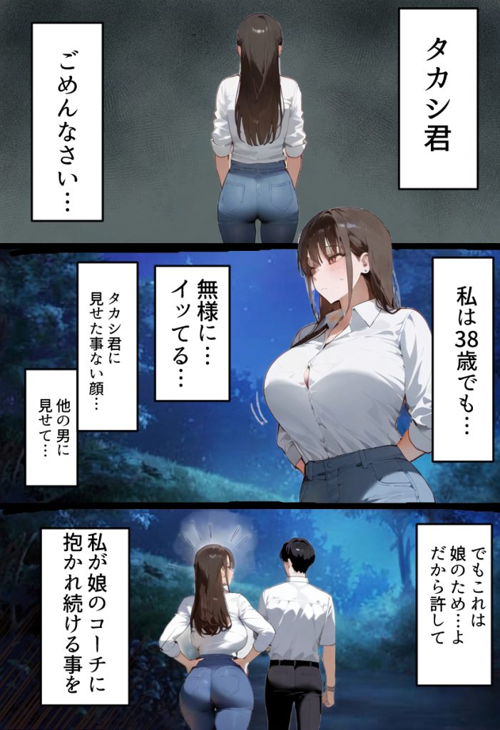 元陸上ママ（38）娘庇い糞コーチから乳首調教！お母さんは母乳飲まれ孕みsex漬けに。娘も甥に中出しされてた話【寝取られ駅伝3母娘駅伝後編】30