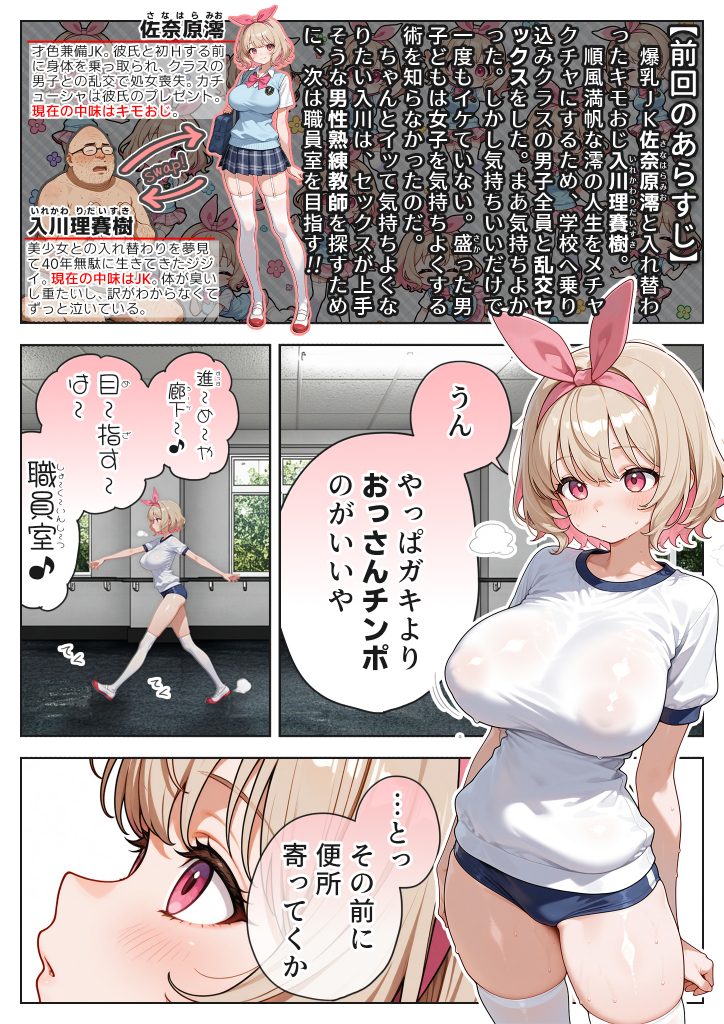 キモおじ⇔JK入れ替わり【3】変態体育教師のわからせ個別指導13