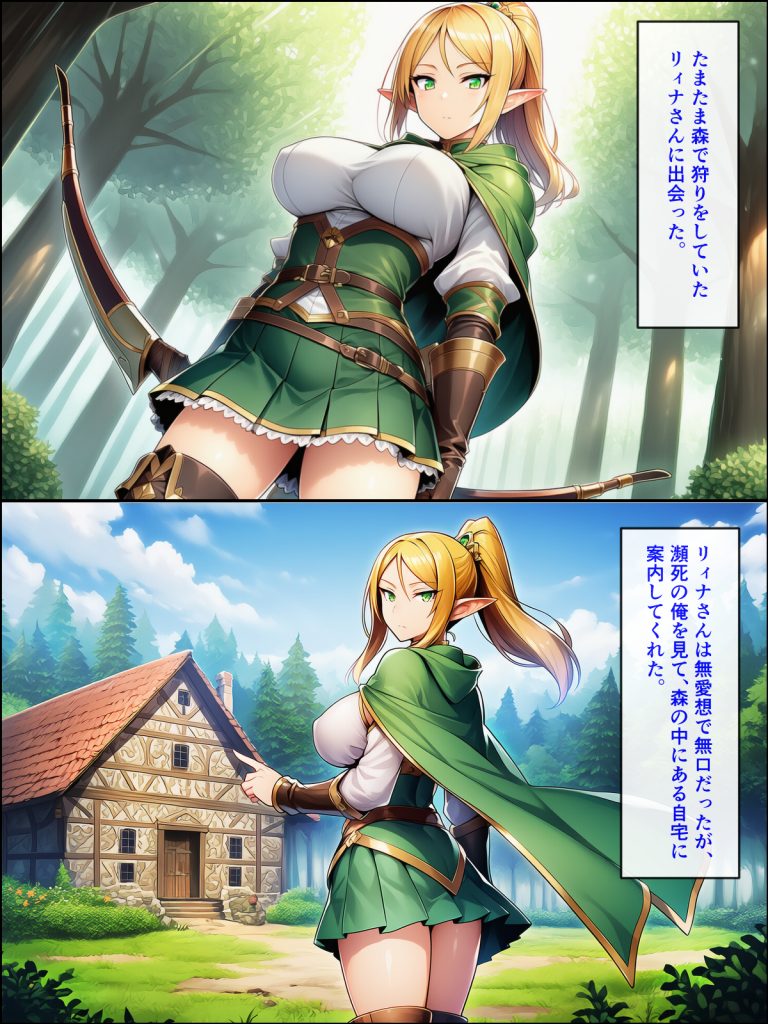 異世界転生して美人巨乳エルフ親子とらぶらぶセックスする話 〜娘編〜14