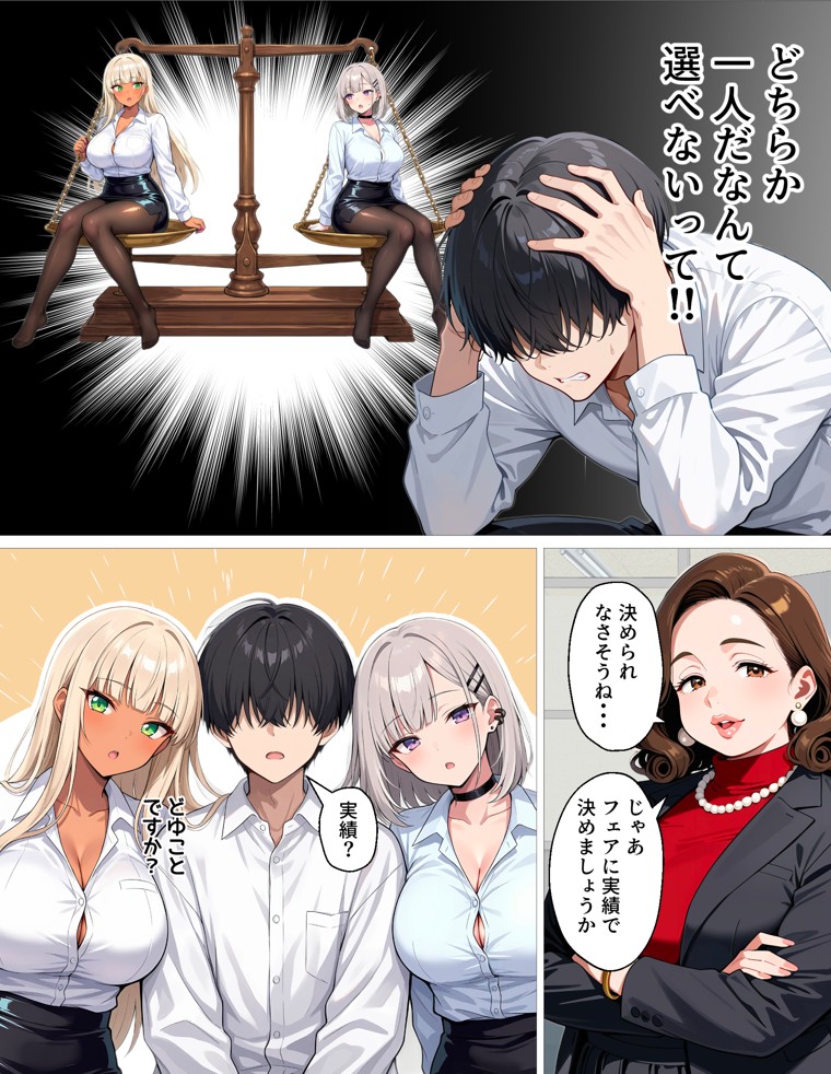 新卒の黒ギャルとダウナーギャルが「2人で」搾精してくれる話31