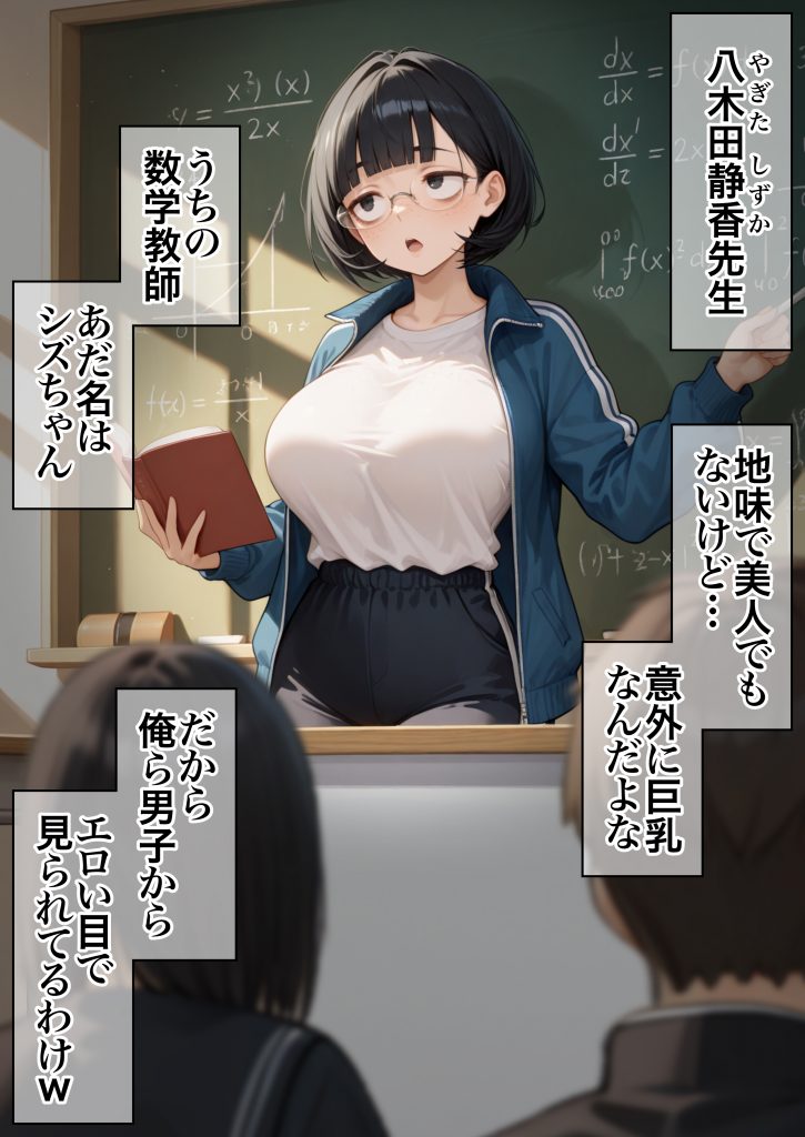 ジト目で地味な巨乳の担任を孕ませたい 担当科目:数学 バレー部顧問 独身 愛称:シズちゃん・ヤギT（30歳）19