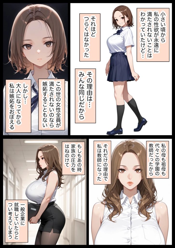 俺しか勃起できない世界 〜Mカップパワハラ女上司＆Lカップ保健教師生オナホ化〜52